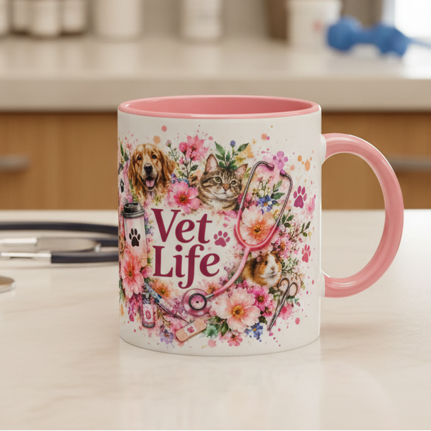 All in a Day's Vet Life mug lifestyle mockup