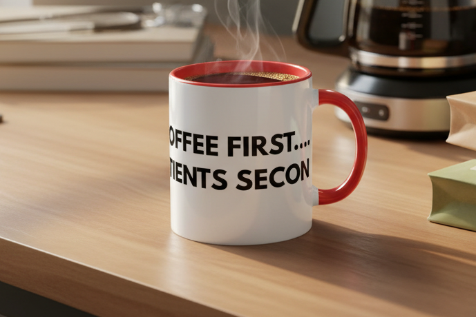 Coffee First Patients Second with Coffee Maker