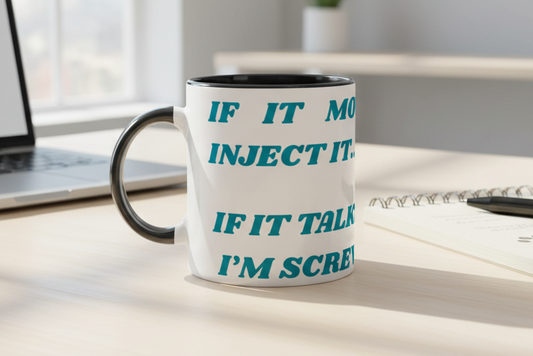 Injecting Stuff Avoiding Conversations Mug Lifestyle