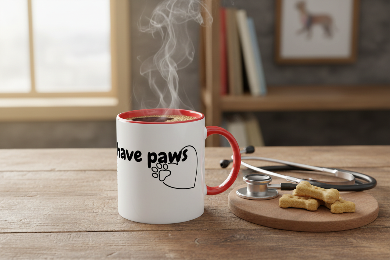 'My Patients have Paws' Mug Lifestyle Mockup