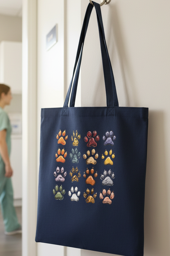 Paw Print Tote Bag Lifestyle