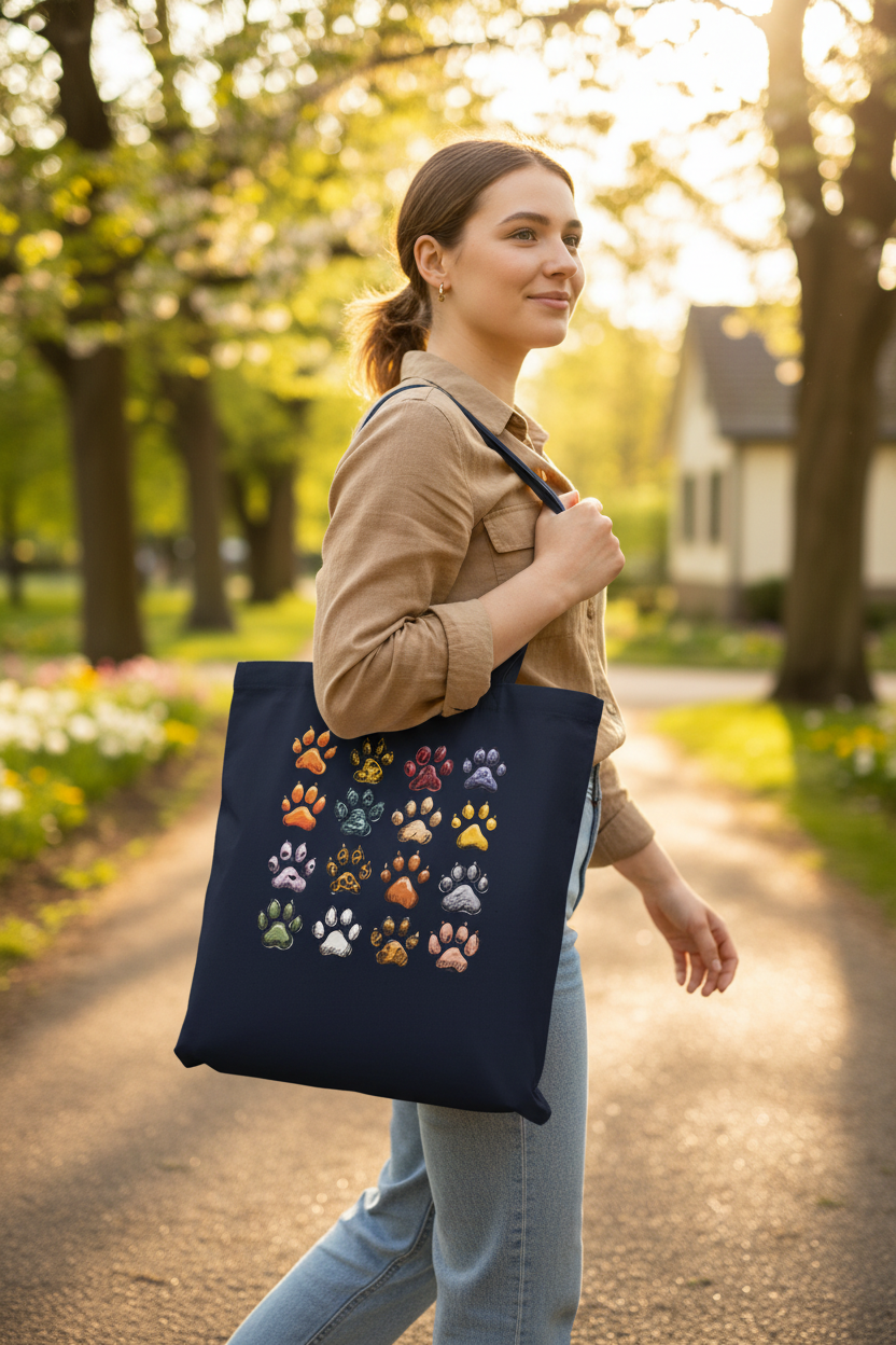 Paw Print Tote Bag Mockup