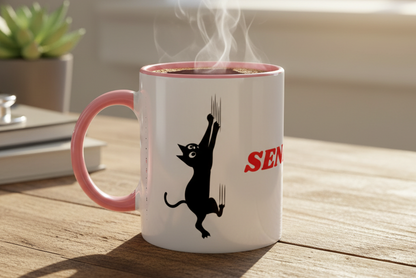 Send Help Mug with Coffee Lifestyle