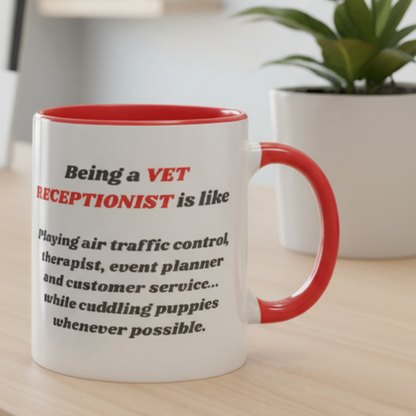 Square Red Vet Receptionist Mug Mockup