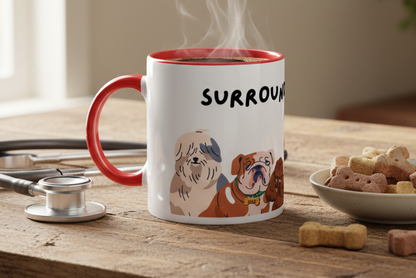 'Surrounded by Dogs' Mug Lifestyle Mockup