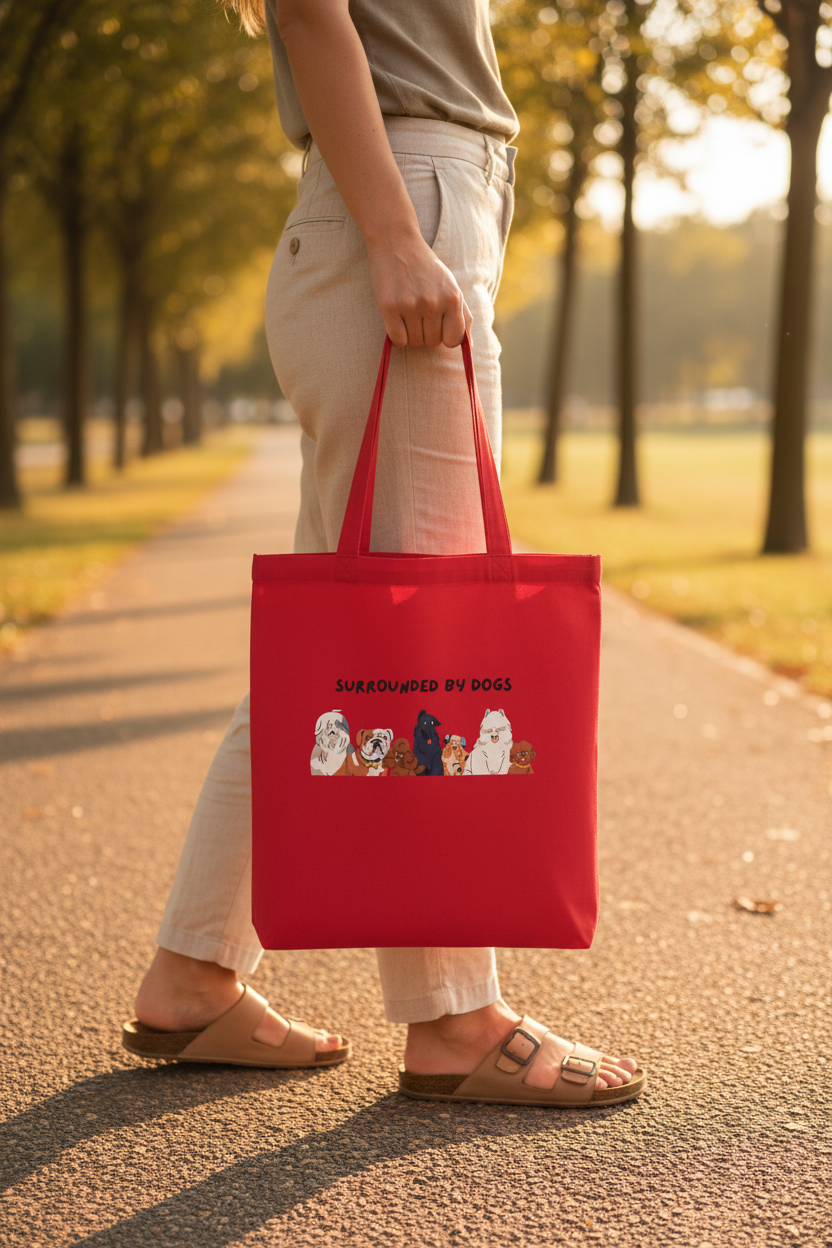 Surrounded by Dogs Tote Bag Mockup