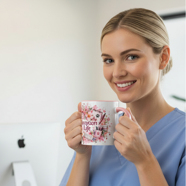 Vet nurse holding mug square