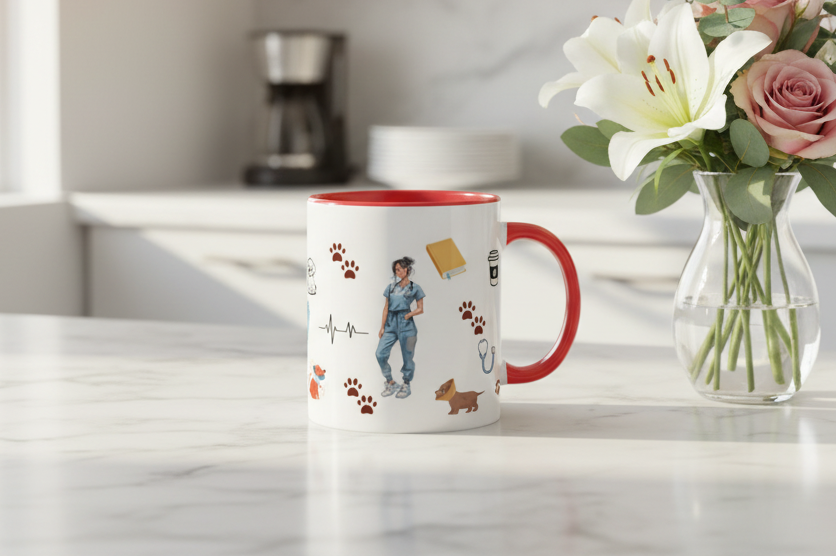 Veterinary Life Female Mug Lifestyle